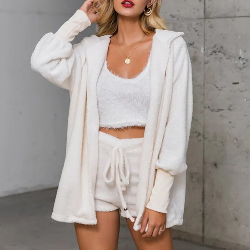 Knit Pajama Set Crop-top