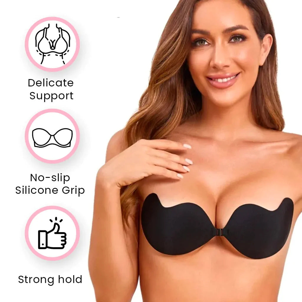 New Invisible Push up Bra Backless Strapless Bra Seamless Front Closure Bralette Underwear Women Self-Adhesive Silicone Sticky