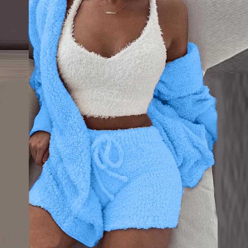 Knit Pajama Set Crop-top