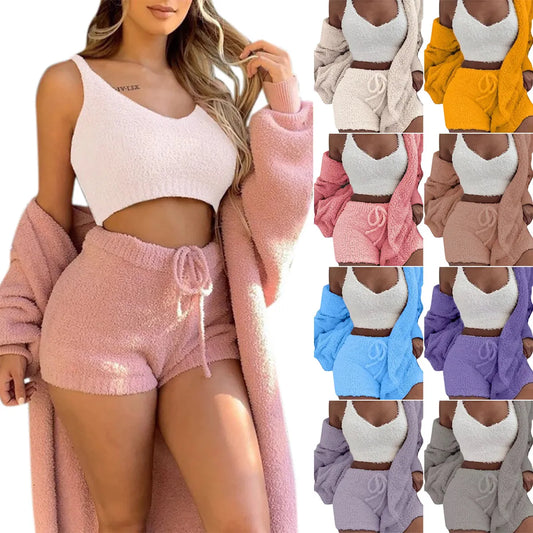 Knit Pajama Set Crop-top